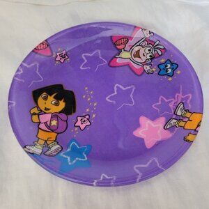 Dora The Explorer Glass Plate RARE kitchen cartoon kid's collectible 8" EUC